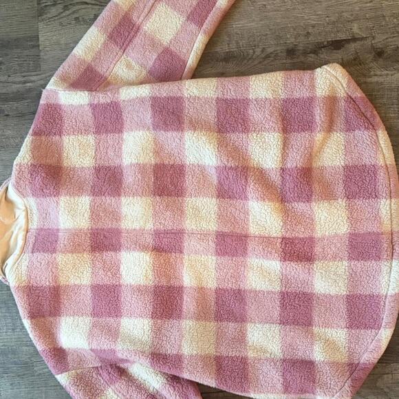 Pink & White Plaid Aeropostale Sherpa Jacket - Picture 5 of 5